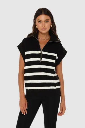 Owen Knit Vest | Black/White