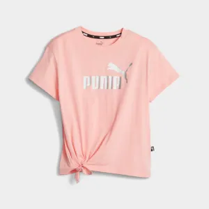 Puma Gilrs Essentials  Logo Knotted Tee Pink/Multi _ 173781 _ Pink