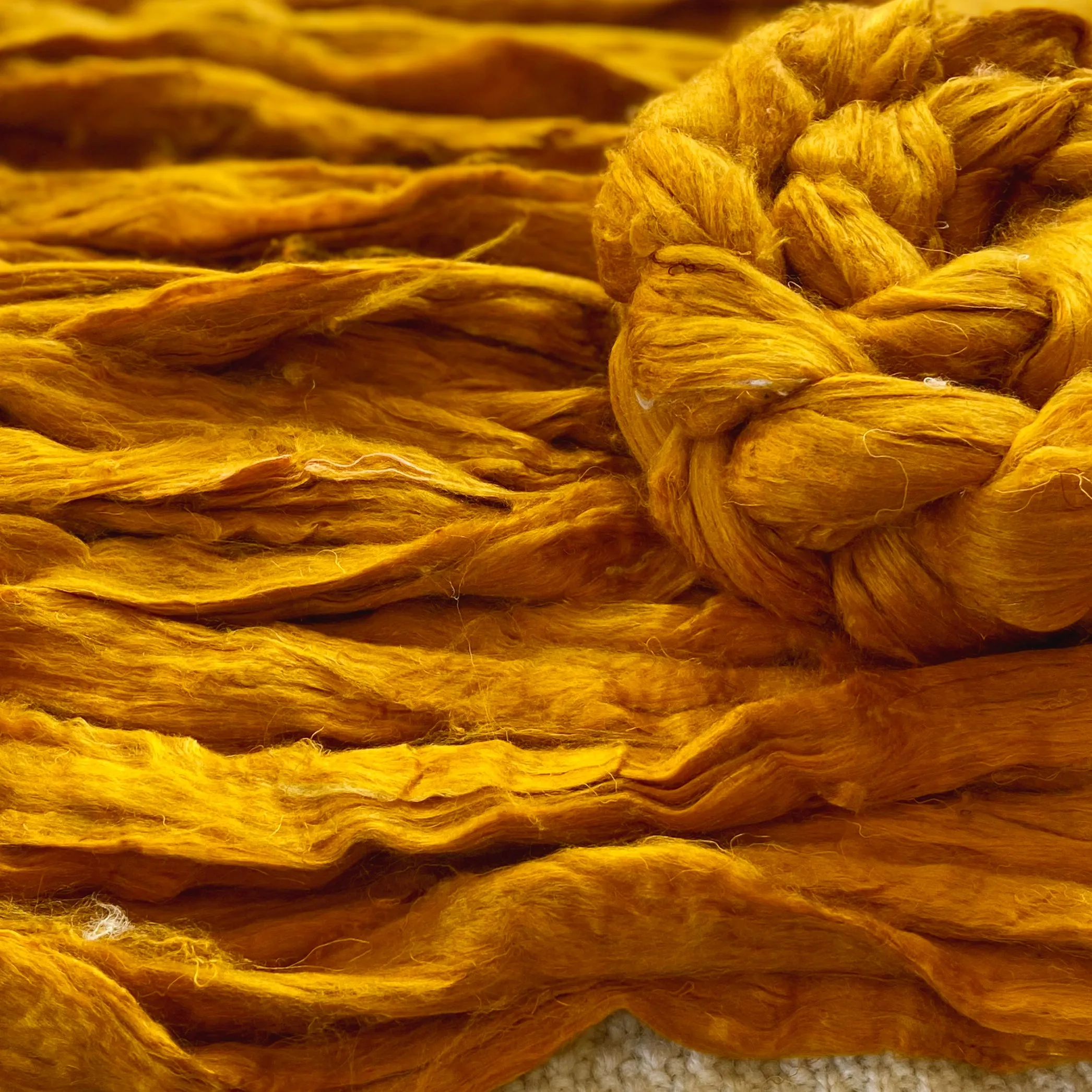 "Goldrush" Sari Silk Recycled blended braid