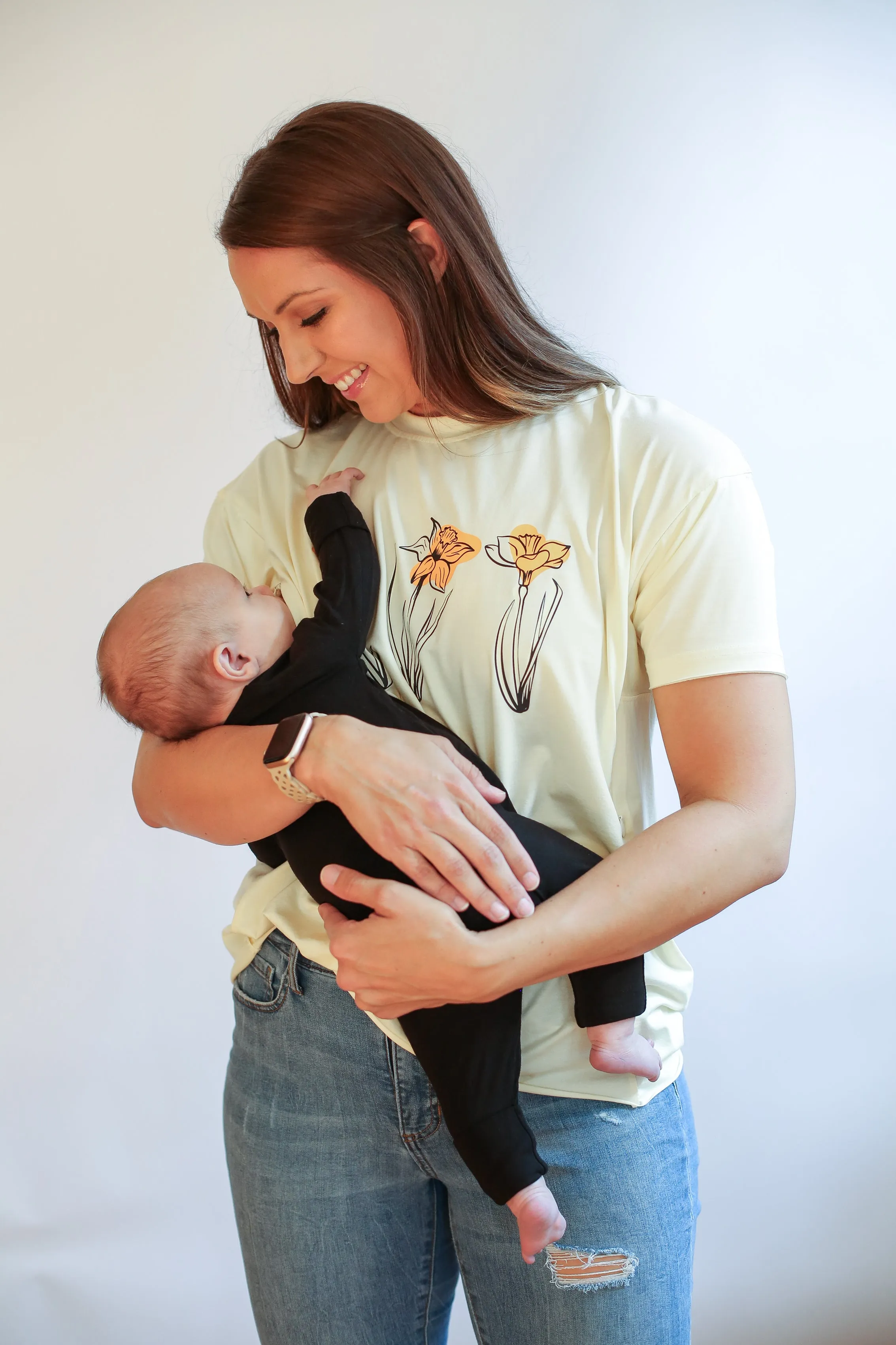 Relaxed Fit Zip Breastfeeding Tee