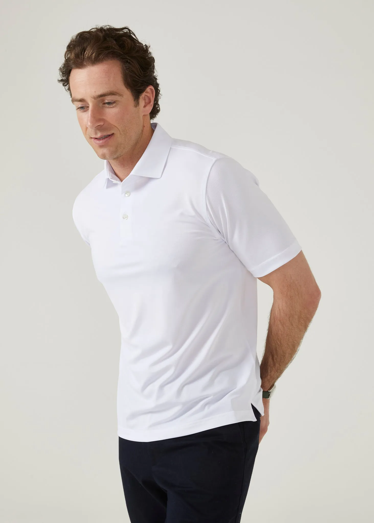 Rockbourne Performance Polo in White - Sports Fit