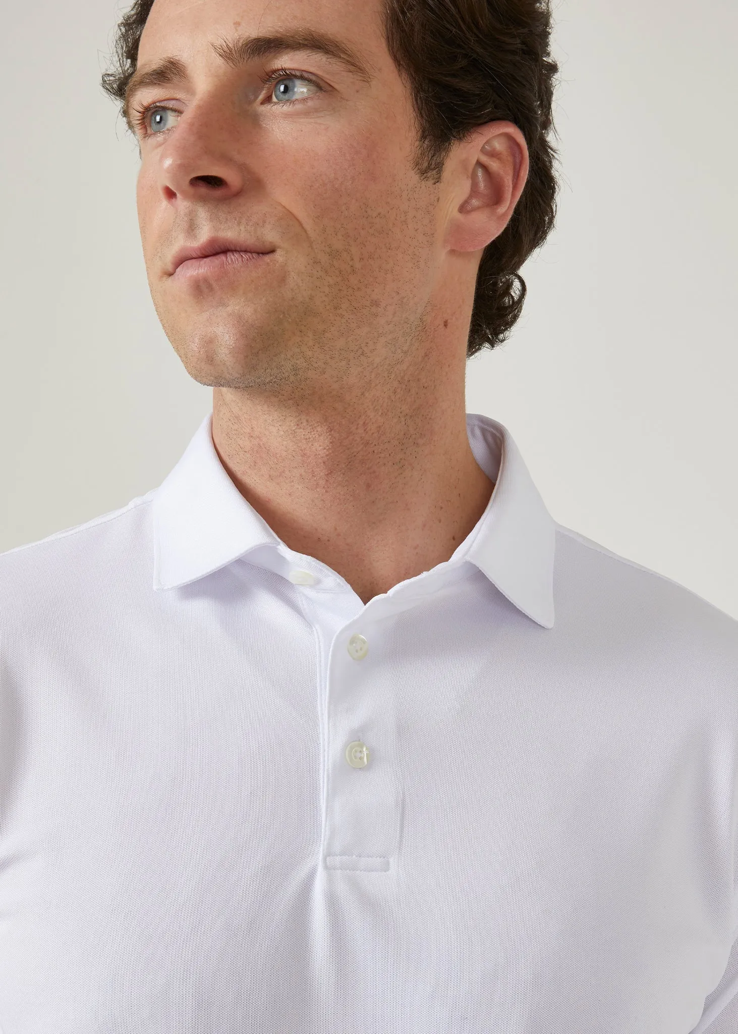 Rockbourne Performance Polo in White - Sports Fit