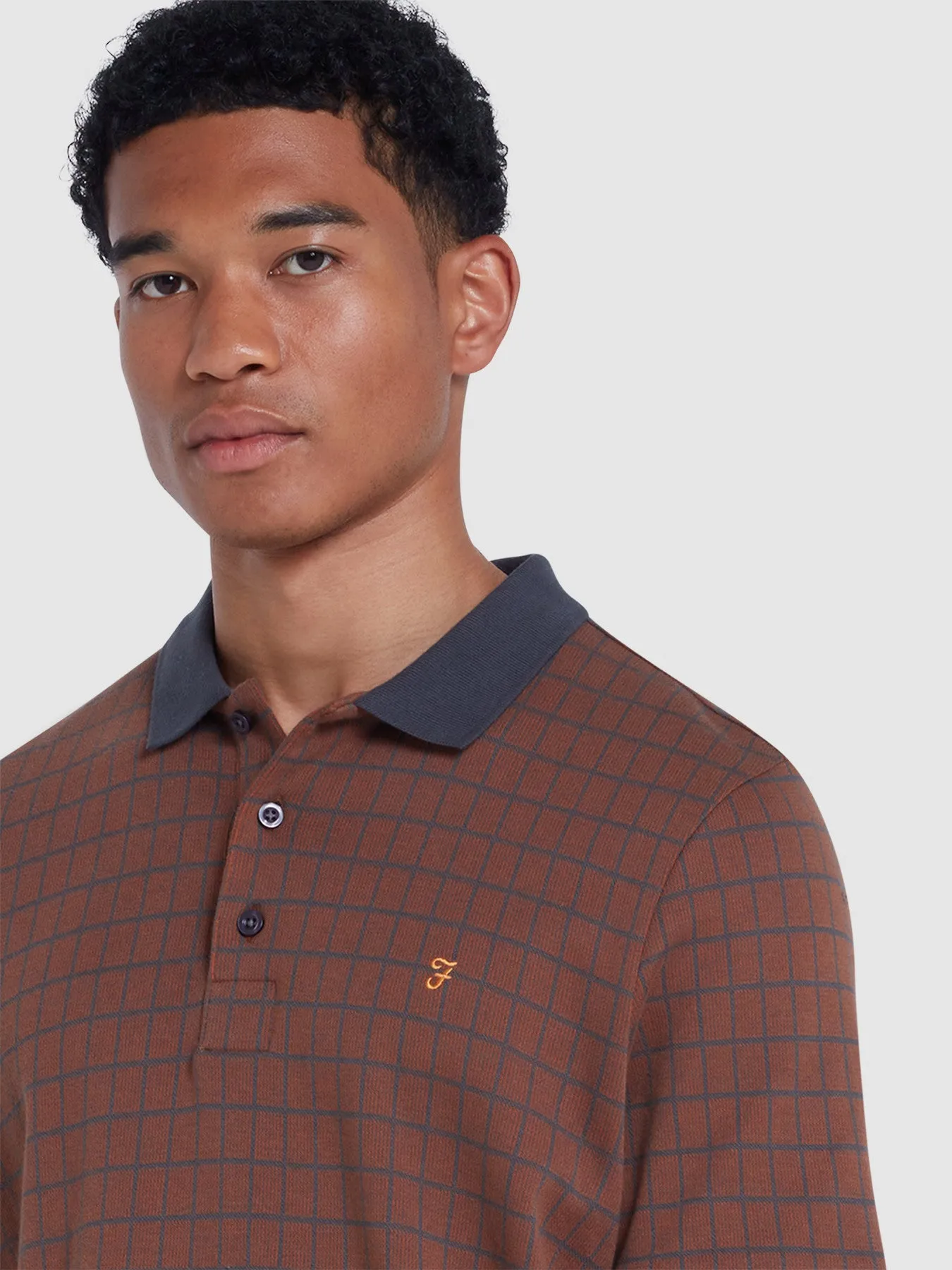 Rutland Check Polo Shirt In Charcoal