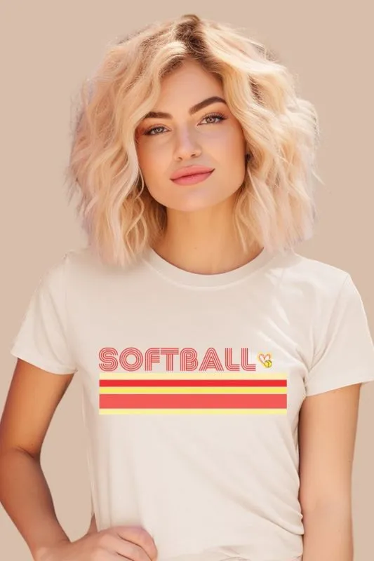 Softball Retro Stripes PNG Sublimation Digital Download Design