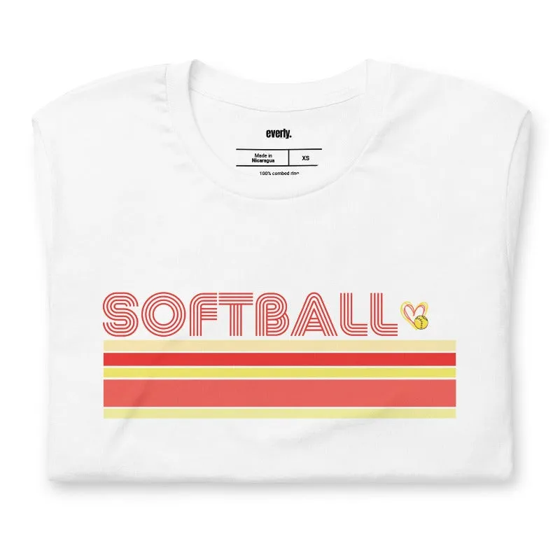 Softball Retro Stripes PNG Sublimation Digital Download Design