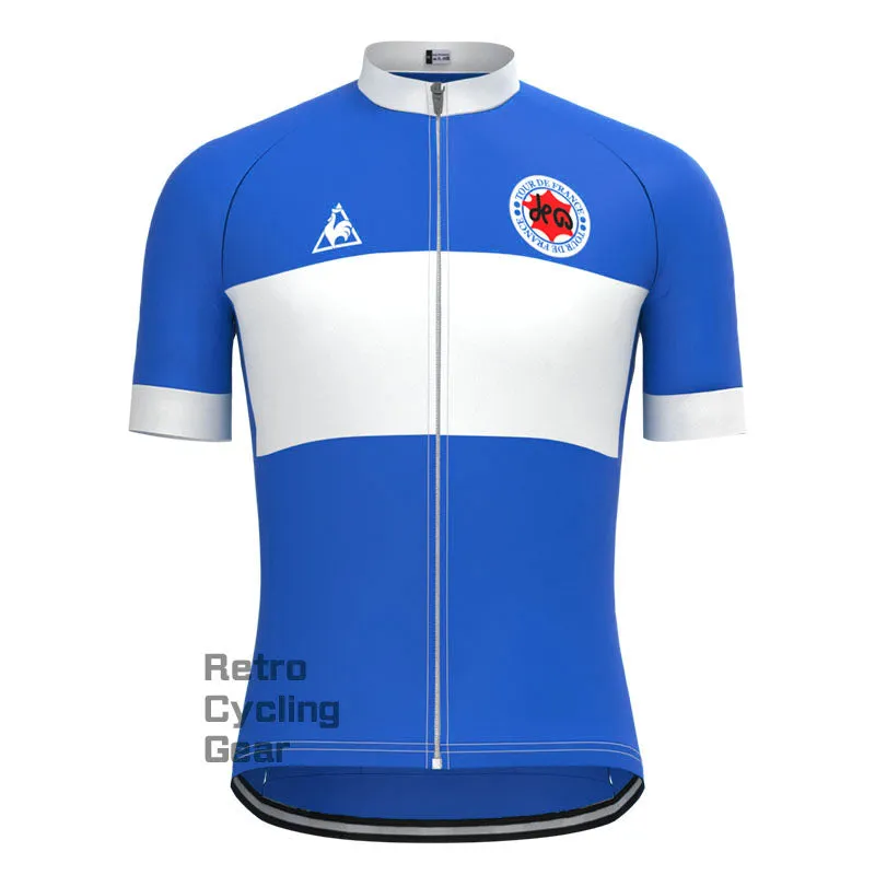 Tour de France Blue Retro Short sleeves Jersey