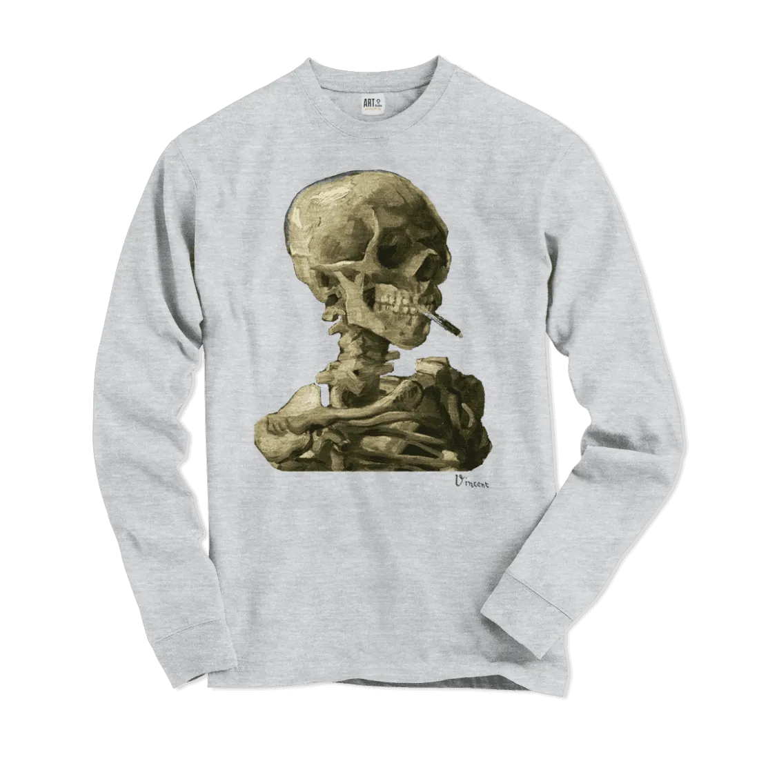 Van Gogh Skull of a Skeleton With Burning Cigarette 1886 Long Sleeve Shirt