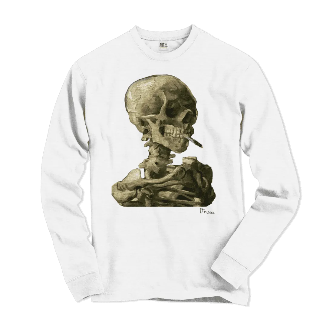 Van Gogh Skull of a Skeleton With Burning Cigarette 1886 Long Sleeve Shirt