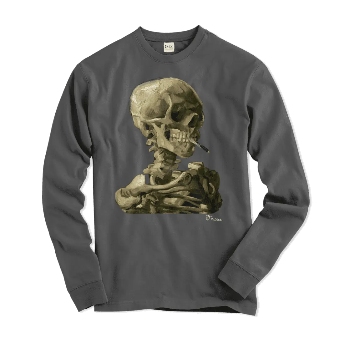 Van Gogh Skull of a Skeleton With Burning Cigarette 1886 Long Sleeve Shirt