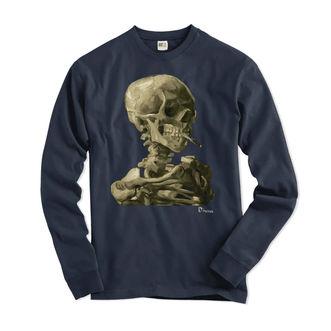 Van Gogh Skull of a Skeleton With Burning Cigarette 1886 Long Sleeve Shirt