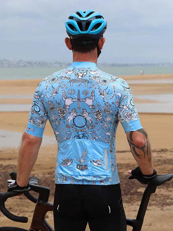 Velo Tattoo Men's Jersey Blue