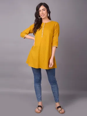 Women Mustard Solid Tunic