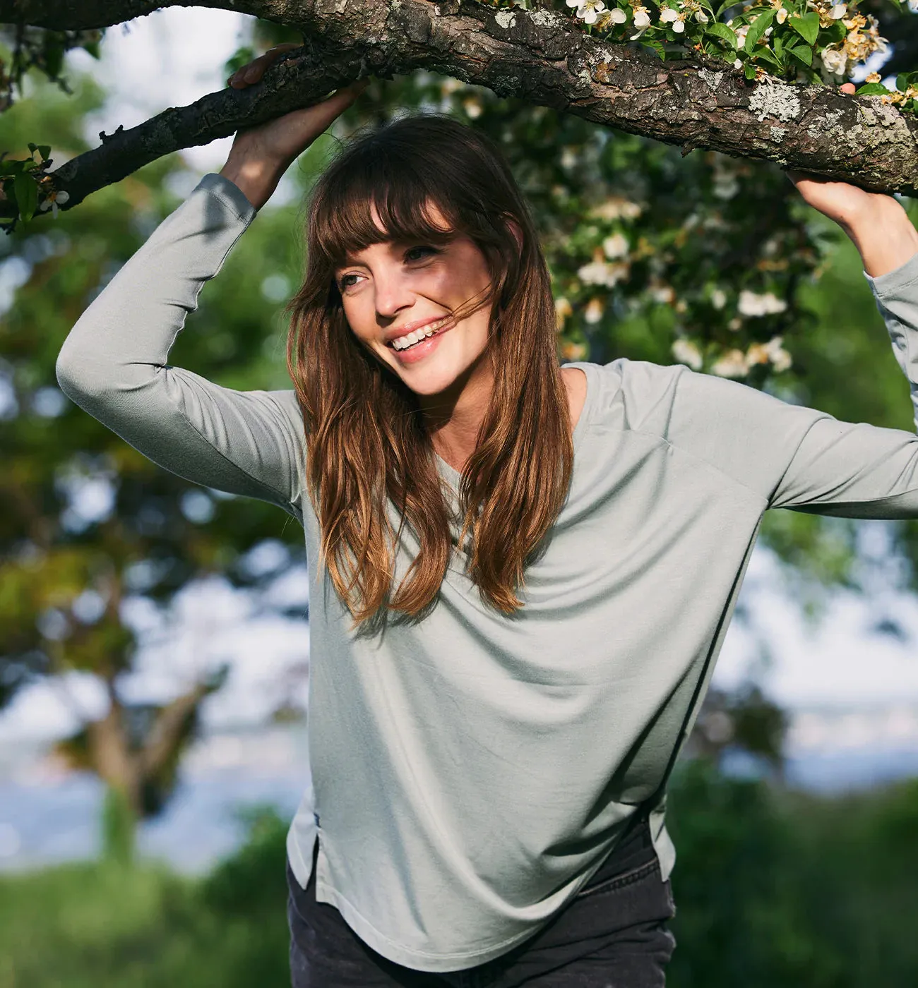 Women's Bamboo Everyday Flex Long Sleeve - Heather Black