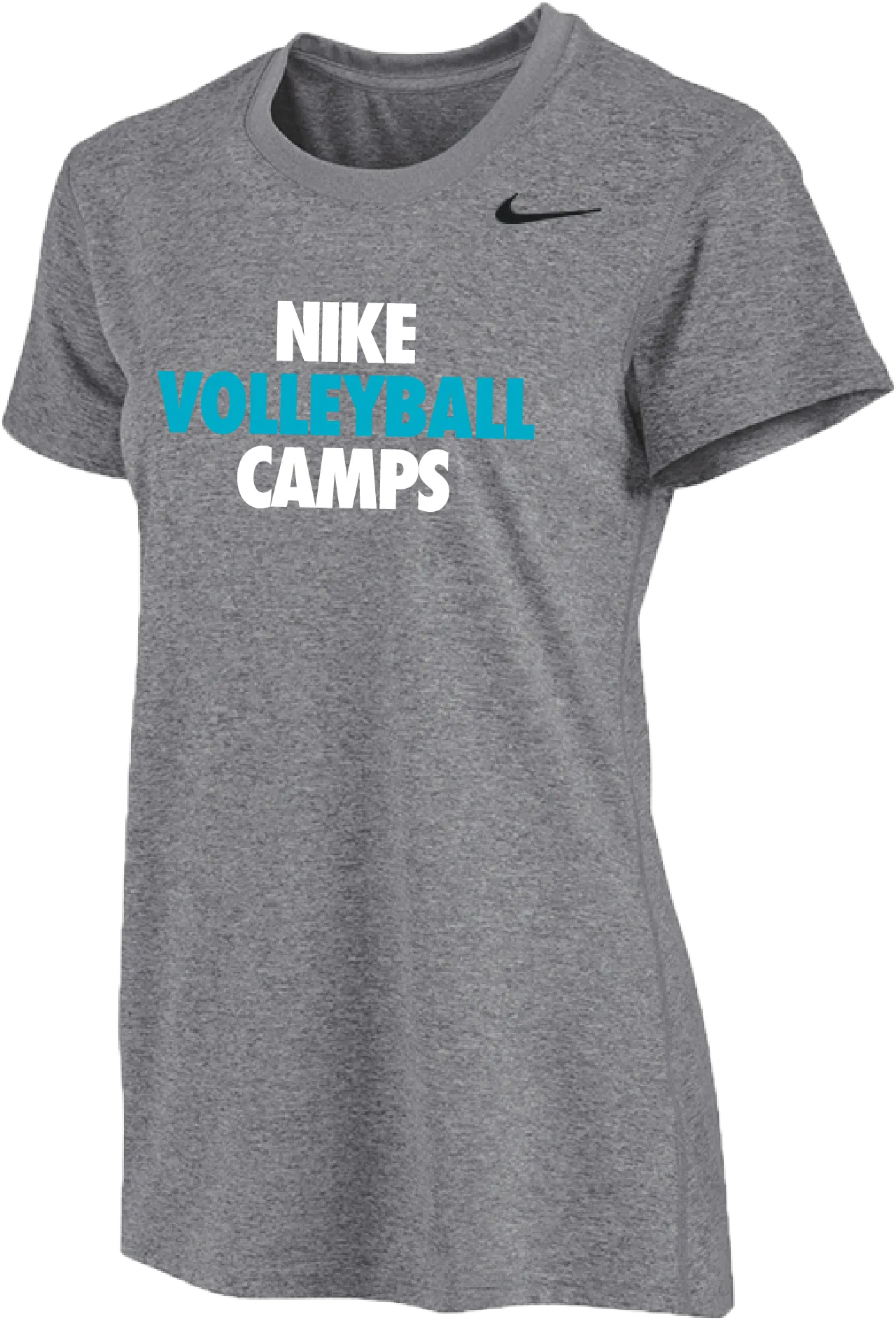 Womens Nike Volleyball Camps Short Sleeve Dri-Fit Tee - Carbon Heather