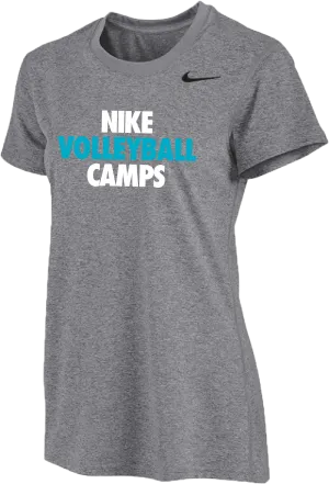 Womens Nike Volleyball Camps Short Sleeve Dri-Fit Tee - Carbon Heather