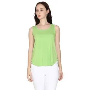 Woodwose Organic Clothing Women's Lime Green Bamboo Relaxed Fit Tank Top